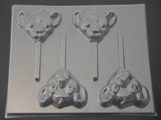 561sp Simbo Lion Face Chocolate or Hard Candy Candy Lollipop Mold